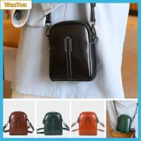 WENYOU สีทึบทึบ กระเป๋าสะพายไหล่ Crossbody มินิมินิ สีแดงสีขาว กระเป๋าใส่โทรศัพท์ แบบพกพาได้ หนังพียู ถุงซิปรูด ผู้หญิงผู้หญิงผู้หญิง