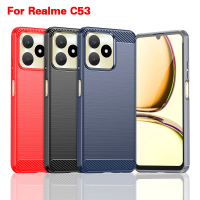 เคสโทรศัพท์เคลือบสุดหรูบางเฉียบสำหรับ Realme C51 C53 C55 C55NFC ของ NFC RealmeC55 RealmeC53กันกระแทกคาร์บอนไฟเบอร์ซิลิคอนเคสนิ่ม TPU ปกป้องฝาหลัง