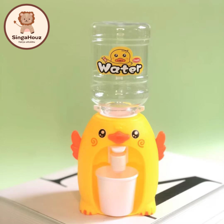 Oyeahoo Micellar Water Dispenser, Makeup Remover Dispenser, Mini Water Dispenser, Fun Water Dispenser Mini Water Dispenser Simulation Kitchen Toys Family Scene Toys (1 Pink+20 Cup