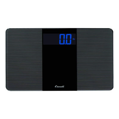 Escali EW180 Extra Wide Platform Bathroom Body Scale, LCD Digital Display, 400lb Capacity, Black