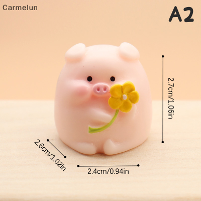 Carmelun โมเดลสัตว์ตุ๊กตาหมูน่ารักขนาดเล็ก,อุปกรณ์ประดับตกแต่งภูตประจำสวนขนาดเล็กไมโครตกแต่งบ้านภูมิทัศน์