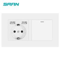 【NEW Popular89】 SRAN EUWith Rocker Switch220v 16A Wall PowerWith146x86Panel พร้อม Light1gang 1/2way Outlet