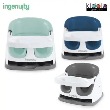 Ingenuity Baby Base 2-in-1 Booster Feeding and Floor Seat with Self-Storing  Tray - Peacock Blue