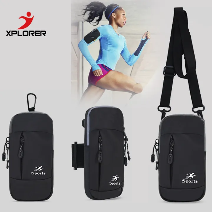 Multifunction Sling Arm Wrist Crossbody Bag Phone Holder Pouch for Jogging Running Hiking Fishing