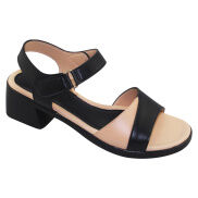 GIÀY SANDAL QUAI HẬU NỮ BITA S CAO GÓT SYN.266 ĐEN + KEM - BITAS