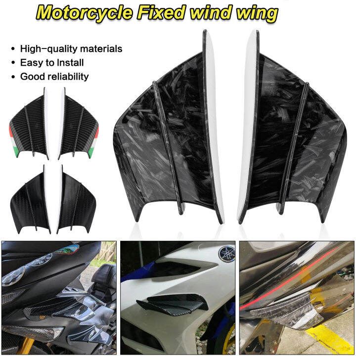1 Pair Universal Motorcycle Winglets Aerodynamic Spoiler Wings With