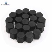 X Autohaux 20pcs 15mm Rubber Car Wheel Tire Tyre Nut Screw Cover Caps Hub Protector Black