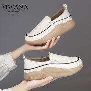 VIWANA Wedges Shoes For Women Plus Size 41 Genuine Leather Platform Shoes