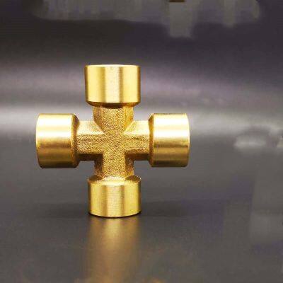 1/4 quot; 3/8 quot; BSP Female Thread 4 Way Cross Brass Pipe Fitting Adapter Coupler Connector For Water Fuel Gas