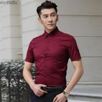 Etydfbdfu ฤดูร้อนบางสีทึบแขนสั้นเสื้อผู้ชายเกาหลีรุ่น Slim ลำลองเสื้อแขนสั้นผู้ชายอินเทรนด์เสื้อผ้าสีขาวนิ้ว