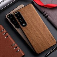 Funda De Cuero Con Patrón De Madera De Bambú สำหรับ Sony Xperia 1 V 5 1 III, Carcasa Trasera Para Sony Xperia 1 V 5 IV 1 Iii