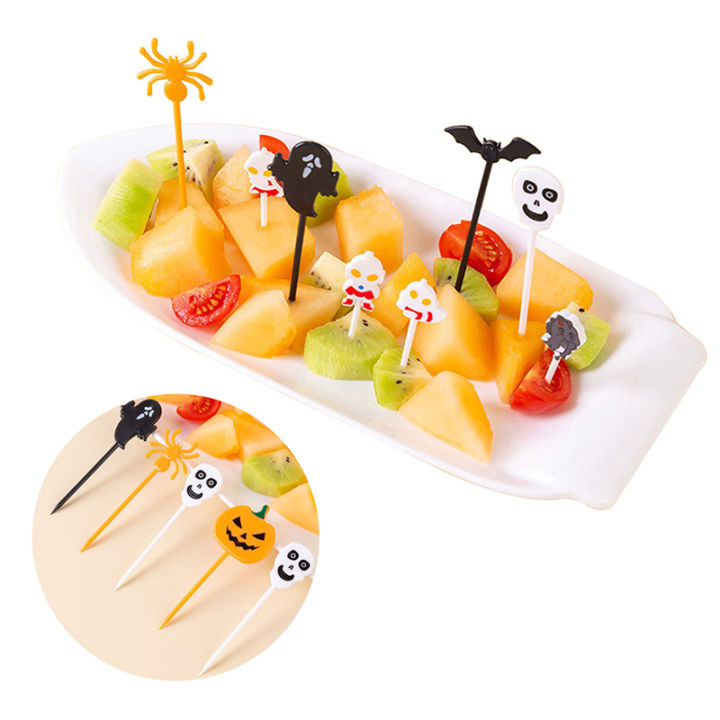 uni-6-10pcs-cartoon-fruit-fork-toothpicks-food-selection-mini-bento-box-decoration-ตกแต่งคริสต์มาส