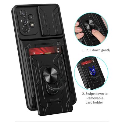「Enjoy electronic」 For Xiaomi Mi 11i Case Magnetic Ring Armor Shockproof Phone Case For Xiaomi My 11 Lite Mi 11T Pro Slide Card Slot Cover