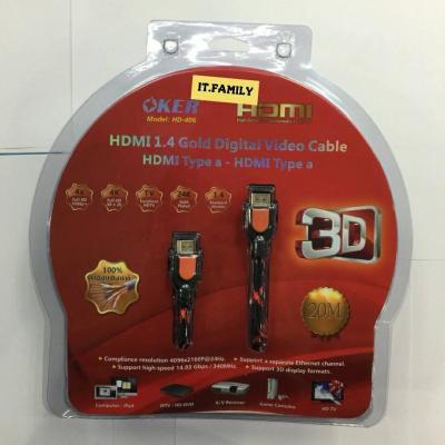 OKER HDMI สายทองแดง 24K/V1.4 M/M 10M HD404
