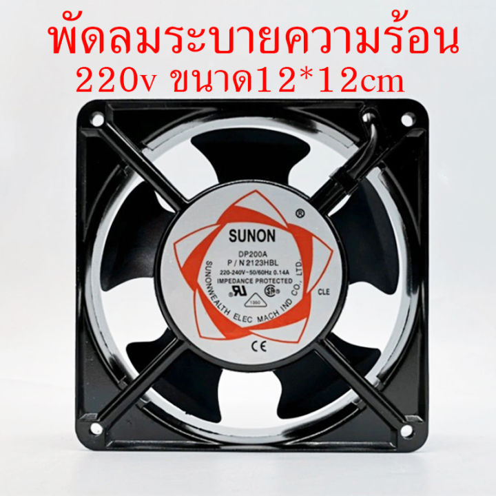 ส่งเร็ว-220v-พัดลม-พัดลมระบายความร้อน-พัดลมเคส-พัดลมตู้ฟักไข่-อะไหล่เสริมตู้ฟักไข่-12x12cm