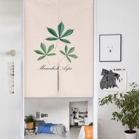 2023 Plant Foliage Flowers Door Curtain Linen Carpet Kids Study Bedroom Home Decor Bedroom Kitchen Curtain