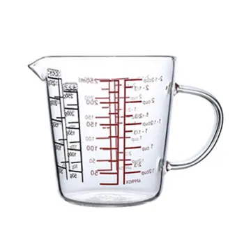 Measuring Cup 250/500ml Premium Clear Graduated Glass MilMeask