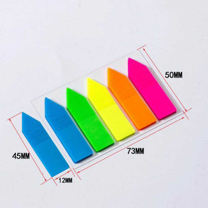 rayua-100แผ่น-arrow-shape-fluorescent-paper-self-adhesive-memo-pad-sticky-notes