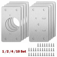 1/2/4/10Pair Hinge Repair Plate Cabinet Furniture Drawer Table Repair Mount Tool Hardware Stainless Steel Hinge Fixing Plate Door Hardware Locks