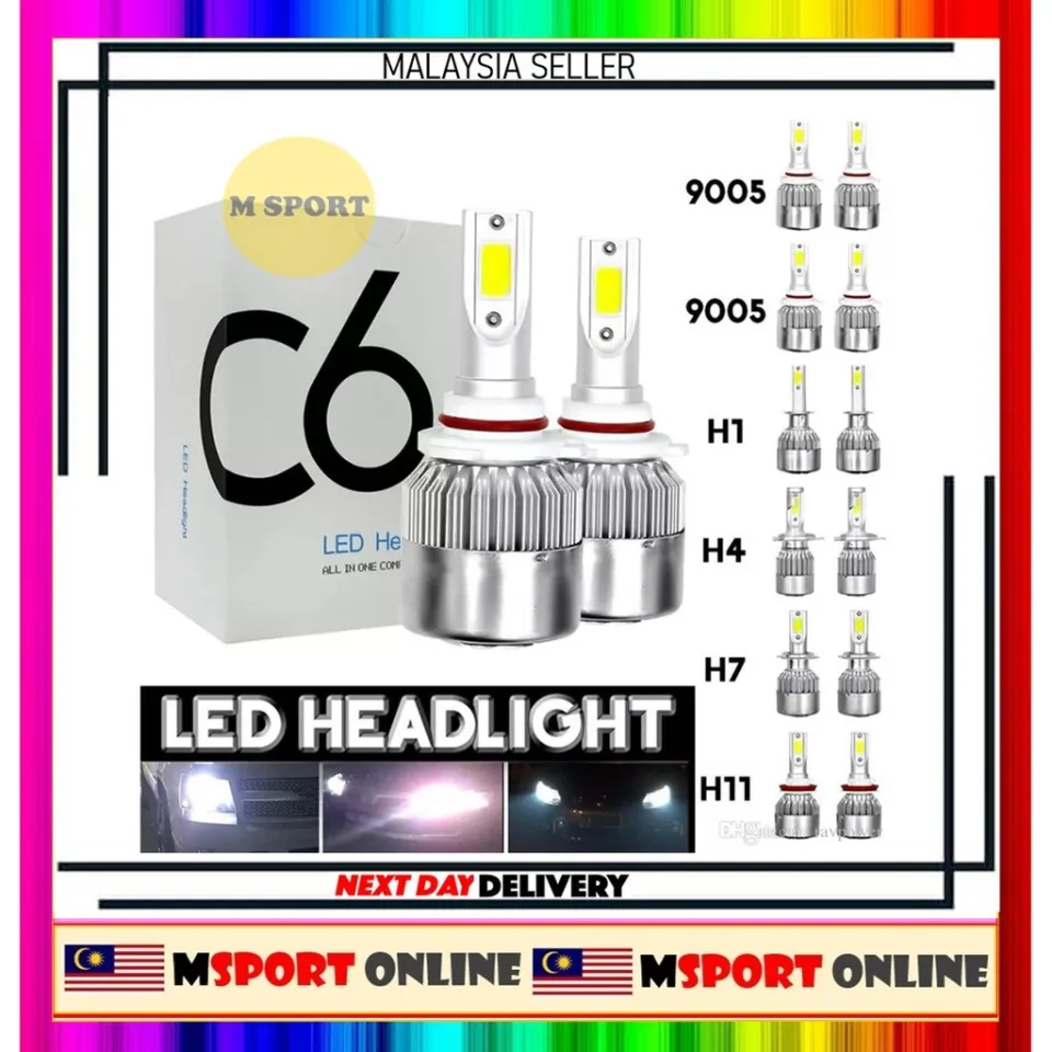 Original C6 LED Headlight H4 / H7 / H11 / H1 / H3 / 9005 / 9006