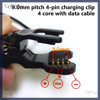 [Veli Shy] 4Pin คลิป8-9มม. สายชาร์จสำหรับสายรัดข้อมือสมาร์ทวอท์ชเครื่องชาร์จอินเตอร์เฟซ USB