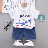 IENENS Toddler Boys Clothing Sets Short Sleeves Dinosaur Shirts + Shorts Suits 1-4 Years Kids School Clothes Outfits Summer Baby Casual Costumes