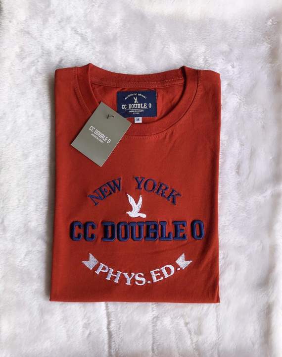 เสื้อยืด-cc-oo-แขนสั้น-งานปัก-new-york-cc-double-o-phys-ed-cc-oo-no-14