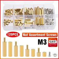 120 Pcs Male Brass Spacer PCB Female M3 Hex Assortment Nut