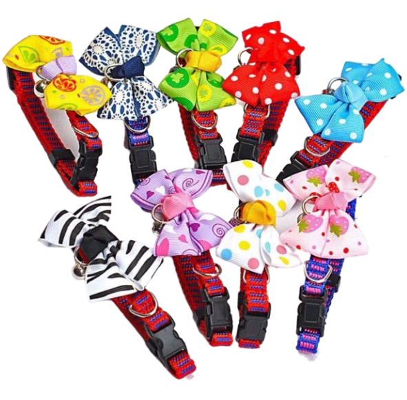 Cat Collar with Bow Tie and Bell Plaid Collar Adorable Collar with