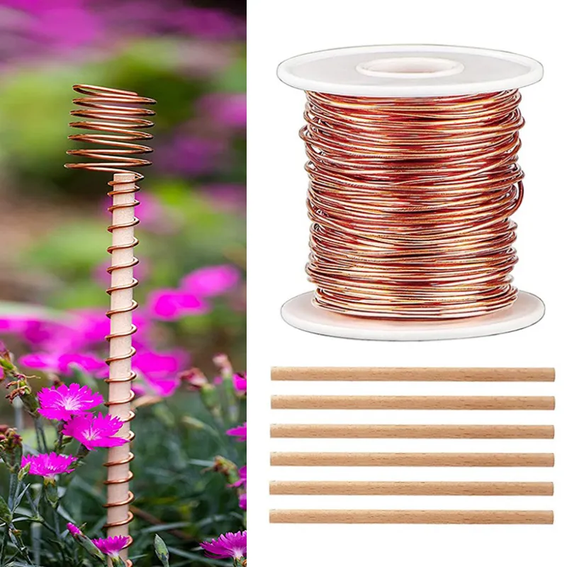 99.9% Pure Copper Wire For Electro Culture Gardening Copper Wire With 6  Stake For Growing Garden Plants And Vegetables