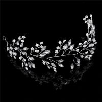 Luxury Crystal Wedding Hair Accessories Headband Simulated Pearl Bridal Hair Vine Hairbands Crown Headpiece Bride Tiara Jewelry