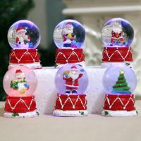 Christmas Snow Globe Colorful Lighting Crystal Ball Christmas Tree Santa Claus Snowman Glass Ball navidad noel adornos navideños