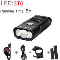 Super Bright Bicycle Light L2T6 USB Rechargeable 5200mAh 3 Modes Bike Light Waterproof Headlight and Bike Taillight