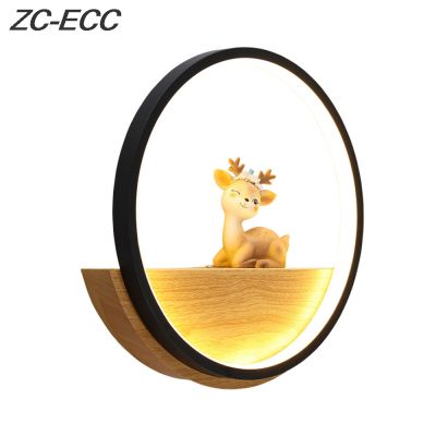 ZC-ECC Nordic Deer Antlers Design LED Wall Lamp Bedroom Reading Metal Sconce WhiteBlack Children Room Decor Wall Light Fixtures