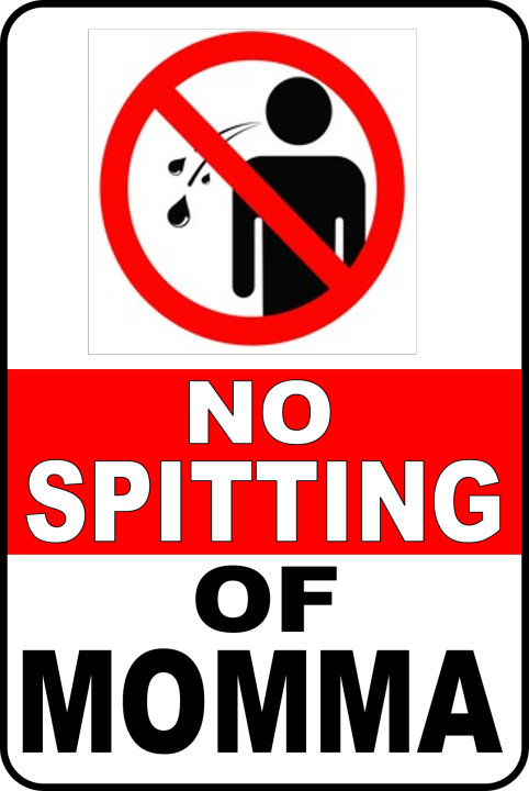 NO SPITTING OF MOMMA PVC SIGNAGE 7.8x11 inches | Lazada PH