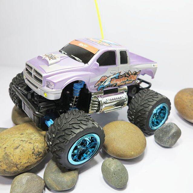 รถบังคับวิทยุ-super-giant-monster-truck-อัตราส่วน-1-24-วิ่งได้ทุกสภาพพื้นผิว-มีไฟหน้า-zonertoy-สีม่วง-ล้อฟ้า