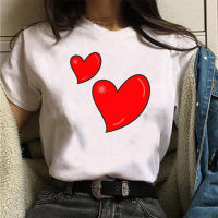 2023 newWomens Clothing Cute Heart Print Short Sleeve T Shirts for Women