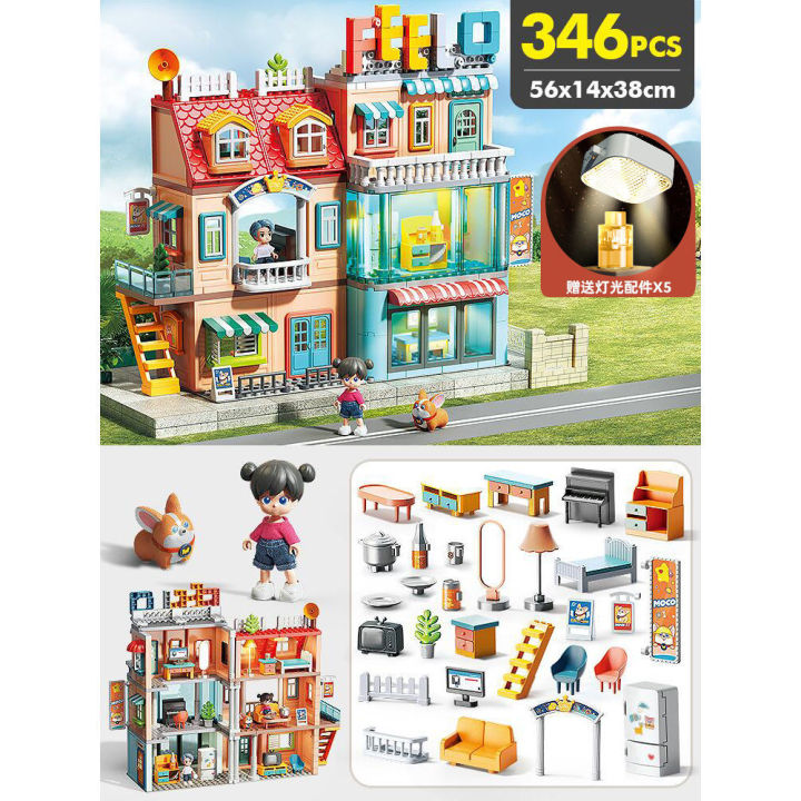 feile-building-blocks-อนุภาคขนาดใหญ่เข้ากันได้กับเลโก้เล่นบ้านสร้างบล็อกวิลล่าบ้านของเล่นเจ้าหญิงปราสาทสาว-2023