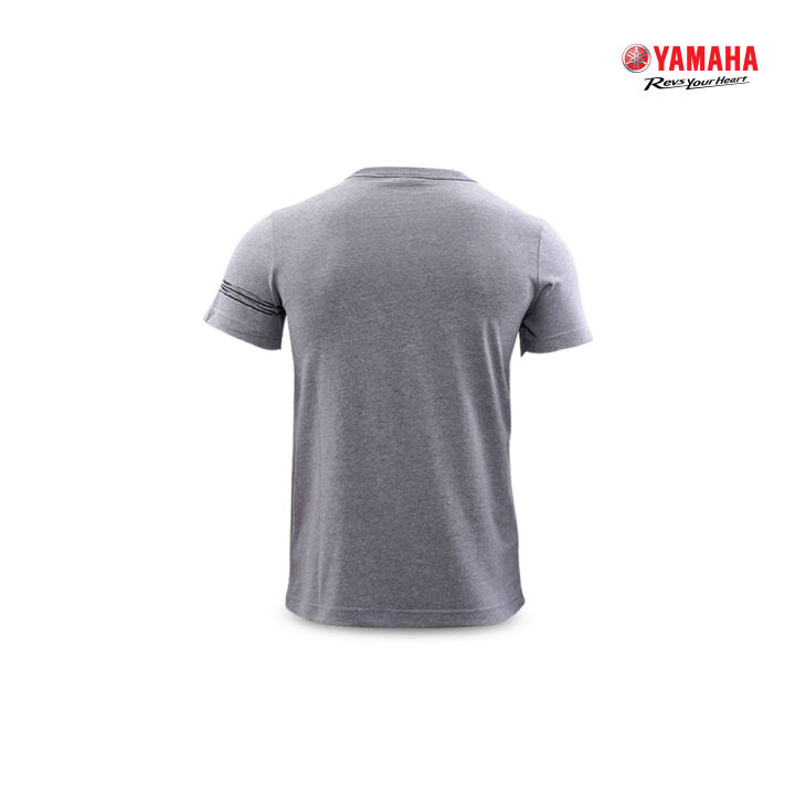 yamaha-เสื้อยืดสกรีน-ready-to-ride-สีเทา