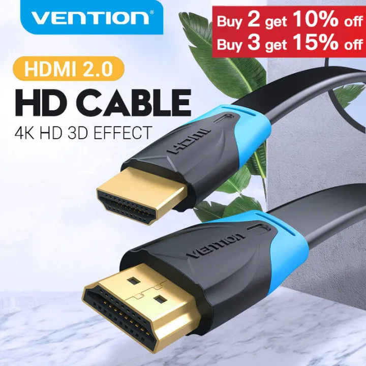 Vention Hdmi Cable 2 0 4k 3d High Speed Hdmi Wire Male To Male Ethernet Adapter Flat Line For Hdtv Lcd Projector Hdmi Cable Pc Laptop To Tv 2m 3m 5m 10m Hdmi