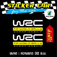 สติ๊กเกอร์ติดรถรถ สติ๊กเกอร์ติดข้างประตูรถ สติ๊กเกอร์WRC ขาว-เหลือง 2 ชิ้นขนาด 31 ซ.ม.(ส่งฟรี)