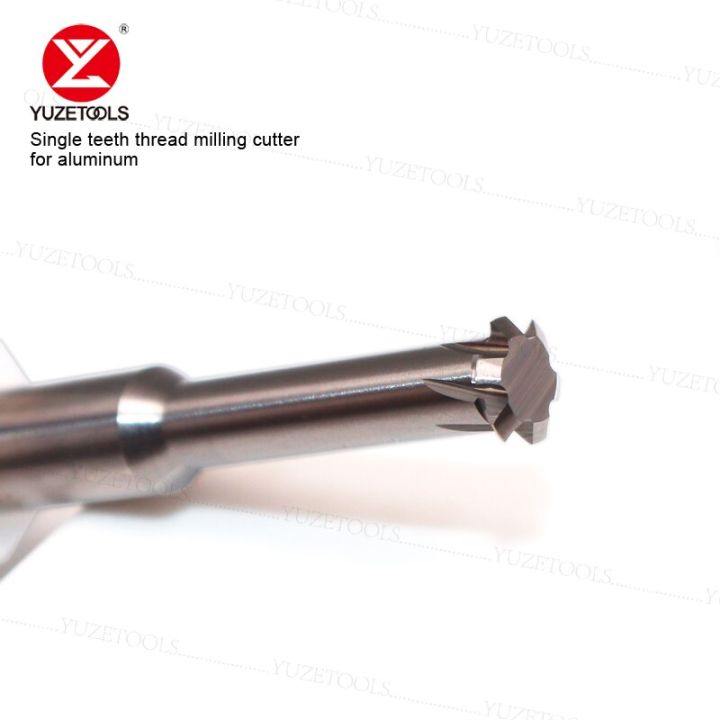 yuzetools-cnc-ทังสเตนเหล็กฟันเดี่ยวเครื่องตัดเกลียวสําหรับอลูมิเนียม-m1-2-m1-4-m1-6-m2-m2-5-m3-m4-m5-m6-เครื่องตัดมิลลิ่ง