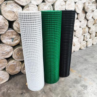 Welded Wire Mesh PVC ช่องตา 1 นิ้ว (กว้าง90cm และ 120cm ยาว 30 เมตร)ตาข่ายกรงไก่เคลือบPVC ลวดตาข่ายชุบPVC ลวดตะแกรงกรงไก่เคลือบPVC ตาข่ายสี่เหลี่ยมPVC