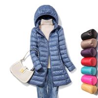 ZZOOI 2022 Hot 90% Ultra-light Down Coat Jacket Women Hooded Parkas Female Winter White Duck Down Female Warm long Down Coat Portable