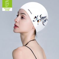 Swimming Gear Duofanlin Swimming Cap Womens Original Design Ink Goldfish Print Swimming Cap 2021 New Fashion Swimming Cap