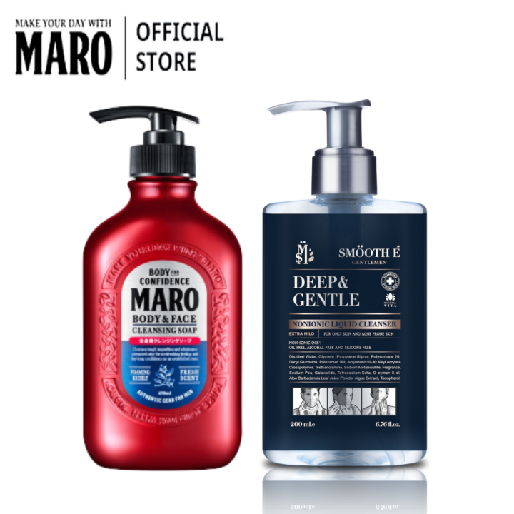 Maro X2 Body &amp; Face Set - Cleansing Soap &amp; Liquid Cleanser