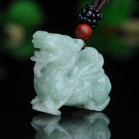 Myanmar Jadeite Brave Troops Pendant Necklace Drop Shipping Jade Stone Lucky Amulet Pixiu Necklace With Chain Fine Jewelry