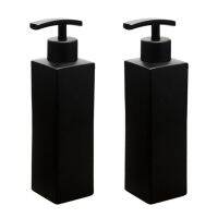 ﹍┋✆ 2X Stainless Steel Black Liquid Soap DispenserSoap DispensersFor Kitchen Bathroom350 ML