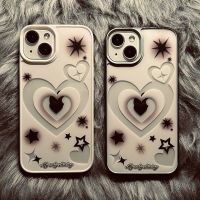 เคส iphone Love Apple 14ProMax เคสโทรศัพท์มือถือ iPhone13 โปร่งใส 12/11 สีดำและสีขาว XR เดิม X/XS หญิง