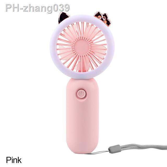 usb-handheld-mini-fan-usb-rechargeable-cooling-fans-cute-portable-night-light-summer-small-pocket-fan-cartoon-mute-fans